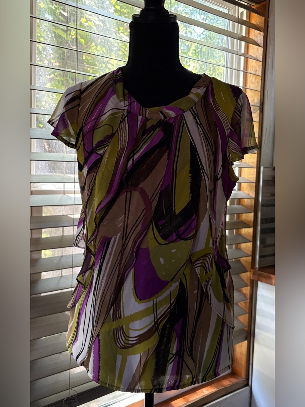 Worthington Petite Top in Chartreuse Yellow